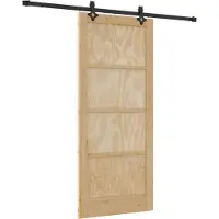 vidaXL Schiebetür Natürlich und Schwarz 86 x 198,5 cm