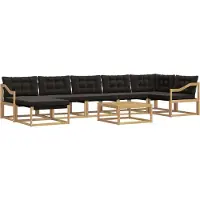 vidaXL Outdoor-Sofagarnitur 8 Stk. Weiß und Schwarz Massivholz Akazie