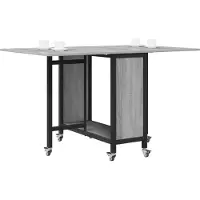 vidaXL Faltbarer Esstisch mit Rollen 130 x 80 x 76,5 cm Stahl PB