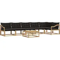 vidaXL Outdoor-Sofagarnitur 7 stk. Weiß und Schwarz