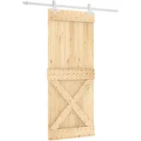 Syfax Schiebetür Natürlich und Weiß 85 x 210 cm Massivkiefer