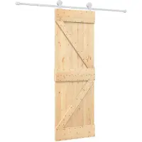 Syfax Schiebetür Natürlich und Weiß 70 x 210 cm Massivkiefer