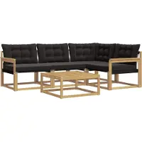 vidaXL Outdoor-Sofagarnitur 5 stk. Weiß und Schwarz