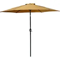 DCB Groupe Sonnenschirm mit Handkurbel, Aluminium, Stoff Senfgelb