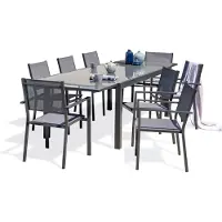 DCB Groupe 8-Sitzer-Garten-Essgruppe, Aluminium mit Glasplatte
