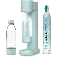 Pearlco DAFI Wassersprudler Pushair inkl. 1 Co2 Zylinder und 2x 0,7l Flasche mint