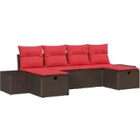 vidaXL Gartensofa-set 6 stk. Braun Poly-Rattan