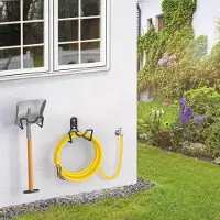 Markenlos Metallischer Schlauchhalter - Wandmontage Gartenschlauch - 2 Stück - Schwarz