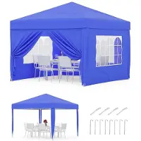StarTech.com Pop-up Faltpavillon 3x3 m - Partyzelt - 4 Seitenwände - Wasserdicht - UV50+ Schutz - Metallrahmen - Tragetasche - Blau