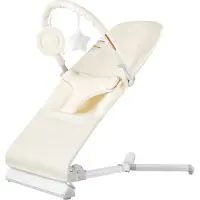 SucceBuy Babywippe, klappbarer Wippensitz für Babys von 0–9 Monaten, Wippenstuhl für Neugeborene mit 2 Liegewinkeln und drehbarer Spielzeugstange