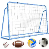 StarTech.com Fußball Rebounder Netz - Trainingsnetz - 183×122 cm - Verstellbarer Winkel - Robuster, rostgeschützter Stahlrahmen - Schneller Aufbau - PE-Netz - Blau