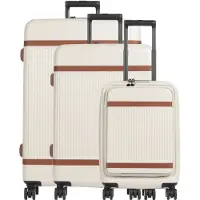 The Chesterfield Brand mit Laptopfach Zuna Trolley-Set S+ / M / L Sandy Beach creme 55cm