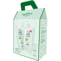 Equilibra Aloe Vera Haarpflegeset mit Hyaluronsäure - Shampoo 265 ml + Conditioner 200 ml