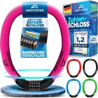 Nextcover Zahlenschloss – SafeSecure – 5-stellig – Kettenschloss – Rosa
