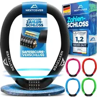 Nextcover Digit Lock Fahrradschloss - Das Original - [SAFESECURE] Hohe Sicherheit - Fahrradschlösser mit 5-stelligem Zahlencode, Zahlenschloss Fahrradstahl - Fahrradschloss perfekt für E-Bike - Kettenschloss