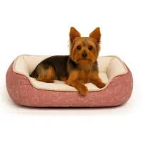 Flamingo Hundebett – Lilly Rosa – 50 cm – Weiches Plüsch & leichtes Textilgewebe – Gefüll