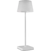 Emos Akku-Schreibtischlampe KATIE, 4W wasserdicht, USB-Aufladen, Helligkeit 250lm, kabellos, dimmbar, Farbwechsel, 1,5m USB-Ladekabel, weiß, Z7630W