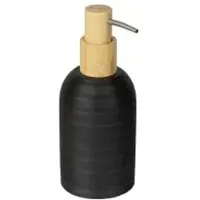 Wenko Altavalle Seifenspender Polyresin und Bambus, 250 ml 26286100 , 1 Stück, Farbe: schwarz