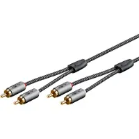 Goobay Stereo-Cinchkabel, 2 m, Sharkskin Grey