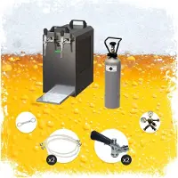 Ich-zapfe Komplett Set - Zapfanlage STREAM 80 Bierkoffer, Bierzapfanlage, Durchlaufkühler 2-leitig Trockenkühler, Zapfkopf: ohne; Zapfkopf 2: NC Adapter