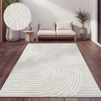 Paco Home Outdoor Teppich Wetterfest Balkon Wohnzimmer Skandinavisches Boho Einfarbig Grösse 160x220 cm