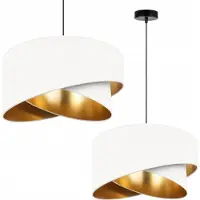 Light11 HOME Hängelampe Deckenleuchter Goldener Samt Lampenschirm