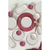 Hermia Concept , X0001480800000000000000000, Frühstücksset (18 Teile), 100 % KERAMIK, Rosa, 22 cm
