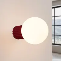 Sollux ORBI Wandlampe dunkelrot Glas/Metall Ø 12cm IP44 G9 - , ORBI, dimmbar, Rot, für Badezimmer, Aluminium