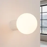 Sollux ORBI Wandlampe, beige, Glas/Metall, Ø 12 cm IP44 G9 - , ORBI, dimmbar, Beige, für Badezimmer, Aluminium