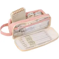 Markenlos Stiftehalter mit 5 Fächern, wasserdicht, wunderschön gestaltet, für Mädchen und Jungen, große Aufbewahrungsbox für Schrein, für Kinder, Teenager und Schüler (rosa)