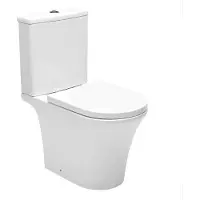 Siko SAT Brevis Stand-WC Kombi-WC mit Spükasten Toilette komplett Set mit Softclose spülrandlos und variabler Abgang, weiß