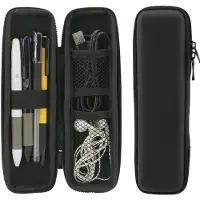 Markenlos Federmäppchen, Hartschalenetui, wasserdichtes Etui mit Fächern, Kosmetiktasche für Jungen und Mädchen, Schrein und Bürobedarf, schwarz