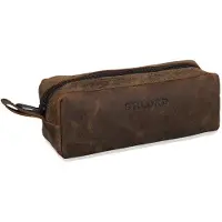 OEM Lederetui vintage vierkant buffelleer, Größe: normal, Farbe: Colorado-Braun