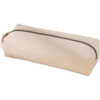 Markenlos Federmäppchen aus weichem Baumwollleinen, stilvoll und strapazierfähig für Stifte und Bleistifte (beige)