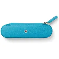 Markenlos Etui mit Reißverschluss für 2 Schreibgeräte, Golfblau
