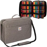 Markenlos Großes Etui für 480 Buntstifte, wasserdicht, Stifteetui, Aufbewahrungsbox für Zeichenstifte, Künstlerbedarf, Pinsel, Fineliner, Marker, Geschenk (grau)