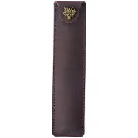 Markenlos Lederetui für 1 Stift, 16,8 cm lang, mit Druckknopfverschluss.