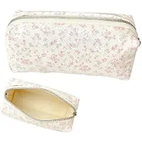 Markenlos Großes Federmäppchen mit schönem Blumenmuster, Reißverschluss, Stiftetasche, für Stifte und Make-up (rosa)