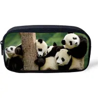 Markenlos Federmäppchen mit niedlichem Panda-Motiv und Reißverschluss, für Kinder, Jungen, Mädchen, Schule.
