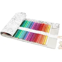 Markenlos 1-teiliges Pinsel-Etui mit 72 Fächern, Federmäppchen, Stifteetui, Leinwand, für Künstlerbedarf, Schminkpinsel und Zeichenmaterialien