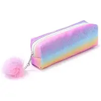 Markenlos Regenbogenfarbenes Federmäppchen mit Glitzer, großes Fassungsvermögen, Schreibtisch-Organizer, Stauraum für Schülerinnen und Mädchen, modern