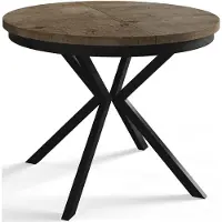 Alpi Möbel Esstisch Rund Bergo, Esstisch Ausziehbar 90-170 cm, Moderner Wohnzimmertisch, Grau mit Metallbeinen in Schwarz