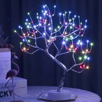 Rosikey LED Kupferdraht Baum Lampe Bunt Künstlich Bonsai Baum Nachtlicht Dekoleuchten Batteriebetrieben Innen Deko