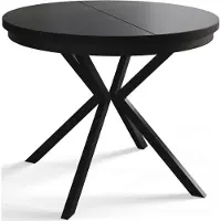 Alpi Möbel Esstisch Rund Bergo, Esstisch Ausziehbar 90-170 cm, Moderner Wohnzimmertisch, Schwarz mit Metallbeinen in Schwarz