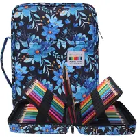 Markenlos Federmäppchen mit 220 Fächern, tragbarer Organizer für Buntstifte, wasserdichtes Etui für Schüler, Kinder, Erwachsene und Künstler (Orchidee)
