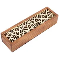 Markenlos 4 verschiedene Schreibtischkoffer aus Holz, Aufbewahrungsorganizer für Schüler, Schule und Büro, geometrische Formen