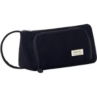 Markenlos Federmäppchen für Teenager-Mädchen, geräumiges Federmäppchen für Schule und Büro, Geschenk, 21 x 11 cm (schwarz)