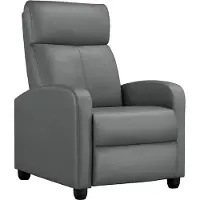 Yaheetech Relaxsessel Fernsehsessel Einzelsofa Ruhesessel Cinemasessel Sofa Recliner TV Hocker Sofa Bein-Ablage Kunstleder Grau