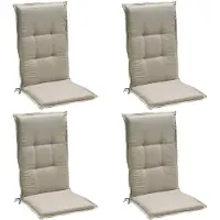 GO-DE Gartenstuhlauflagen - Creme - Hochlehner - mit Stehsaum - 4er Set