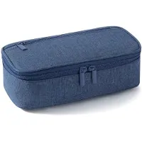 Markenlos Federmäppchen, 5 Fächer, große Größe, blau